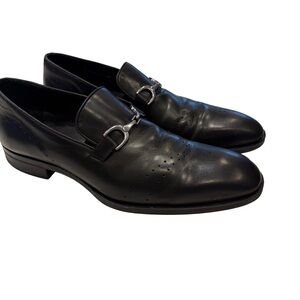 Donald J Pliner Men's Silvanno61 Black Leather Loafers Horse Bit Shoes Sz: 10M